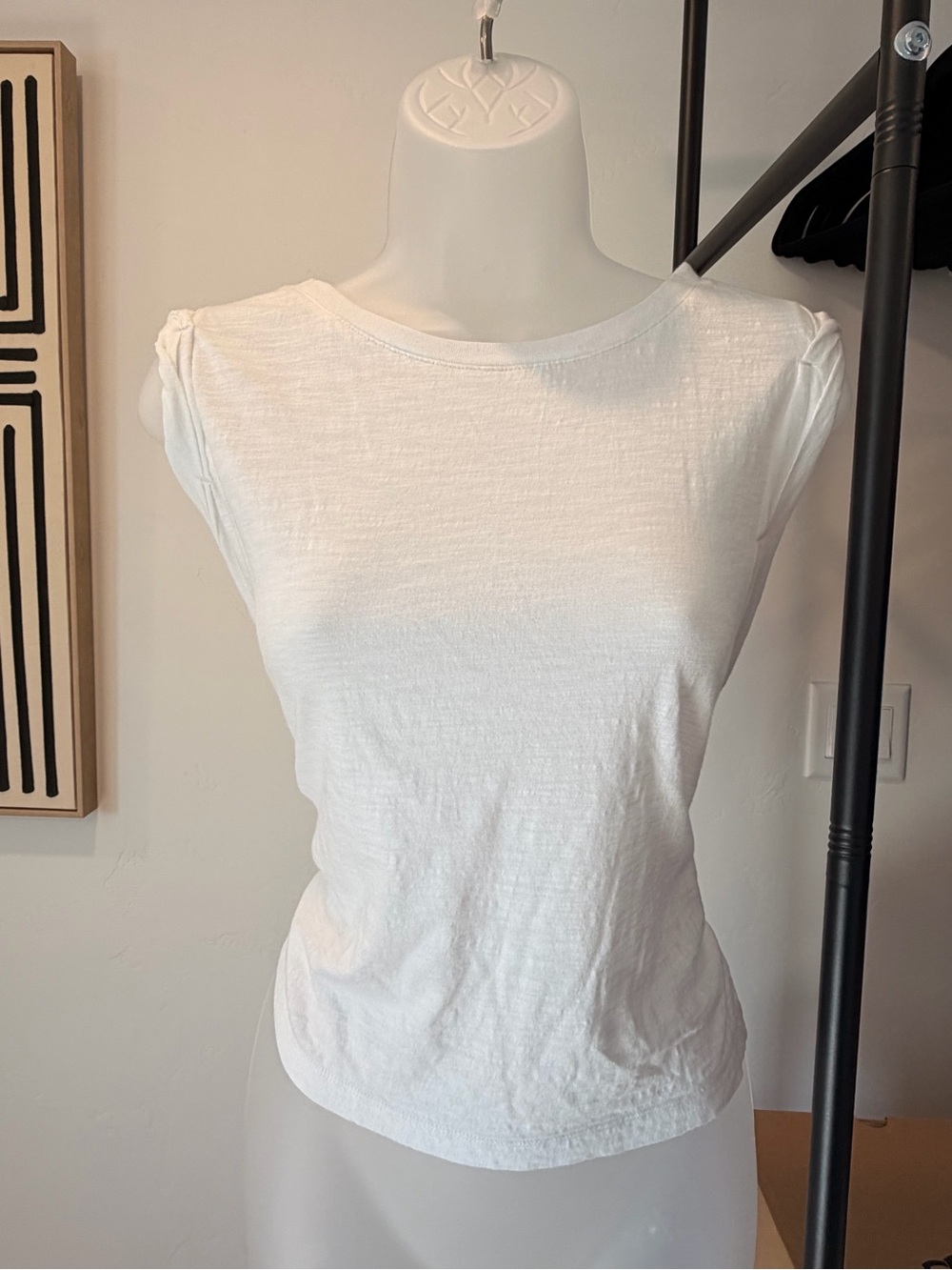 PAIGE White Cap-Sleeve muscle tee